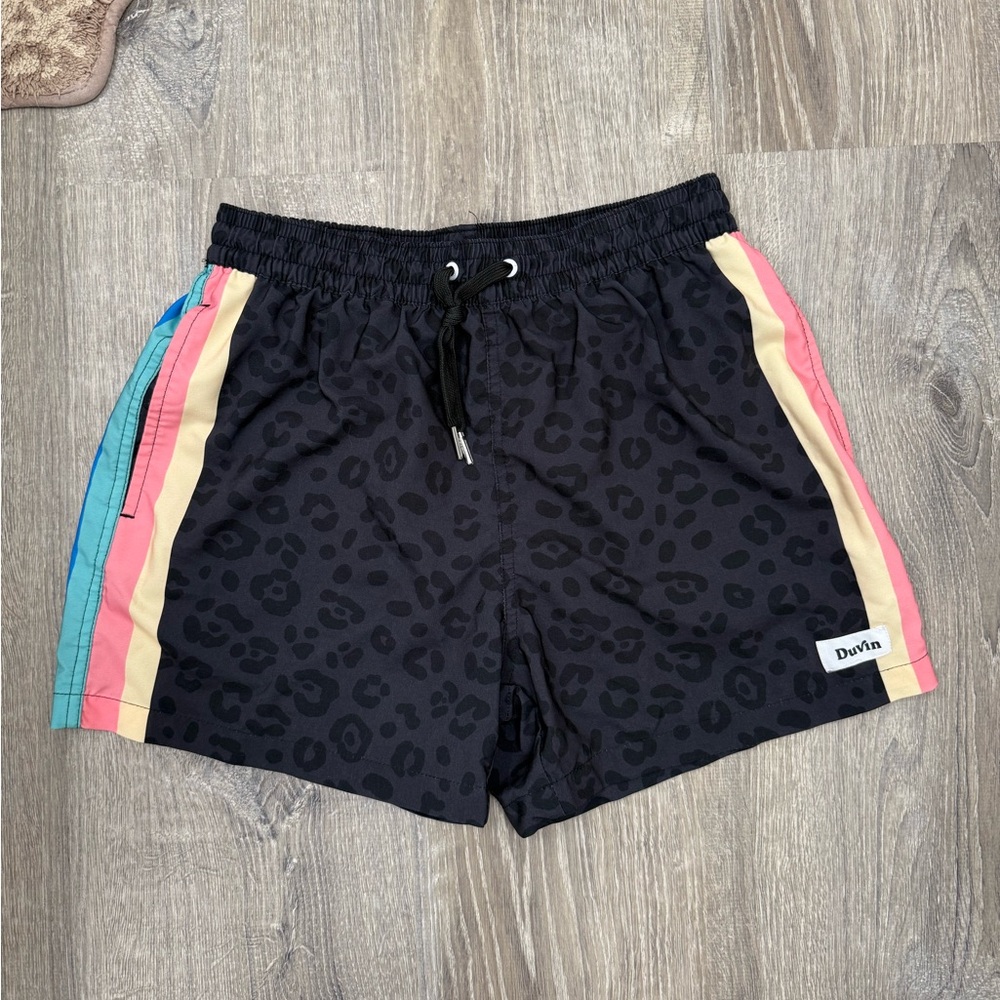 Duvin Black Cheetah Disco Swim Shorts (Medium)